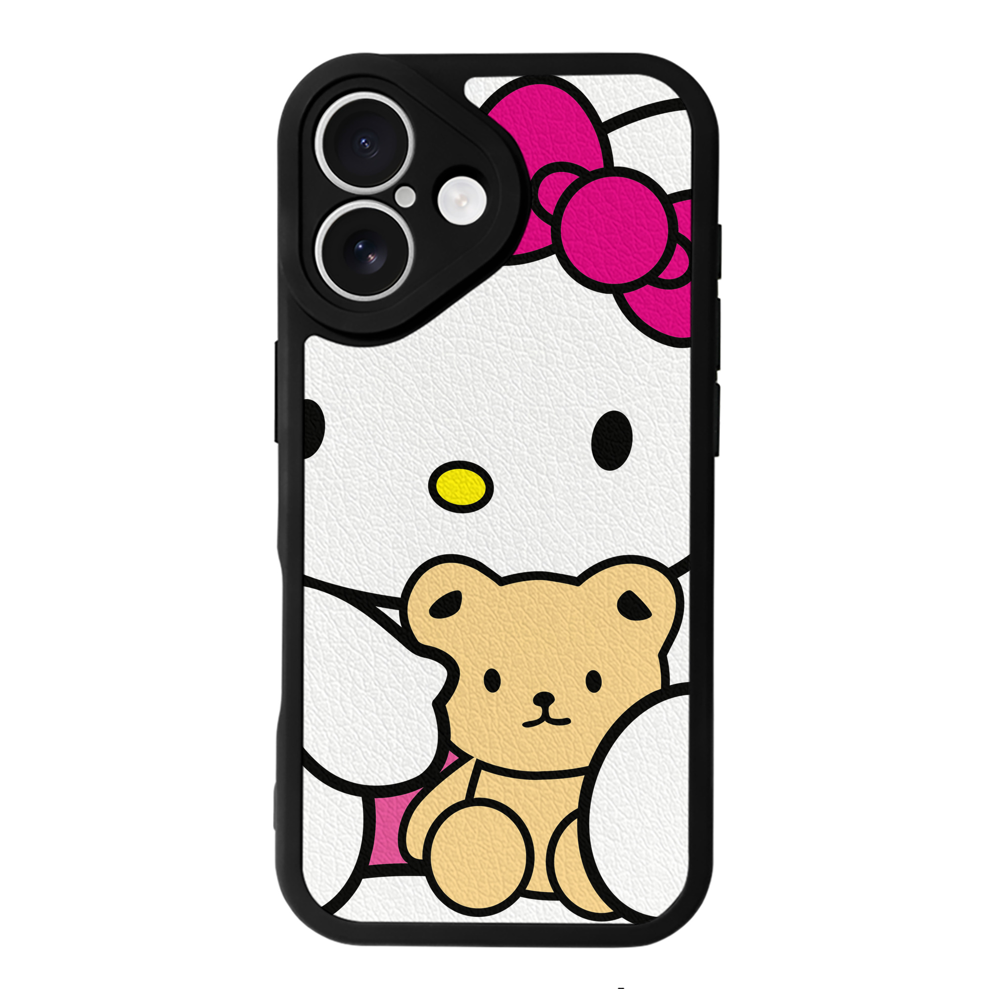 （画像用） Hello Kitty ハローキティ 【iPhone 16シリーズ対応】シリコンスマホケース（レザー調） 材質：シリコン